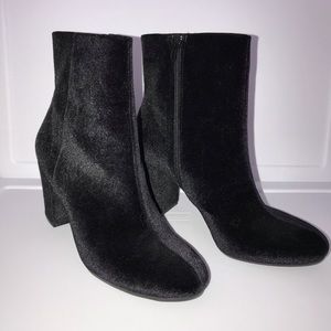 Black velvet boots